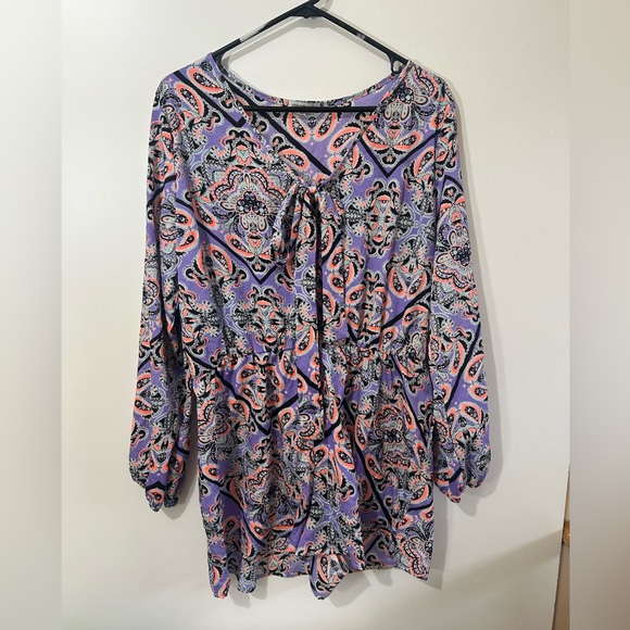 CHARLOTTE RUSSE LONG SLEEVES PRINTED JUMPSUIT ELASTIC WAIST size XL - Picture 3 of 6